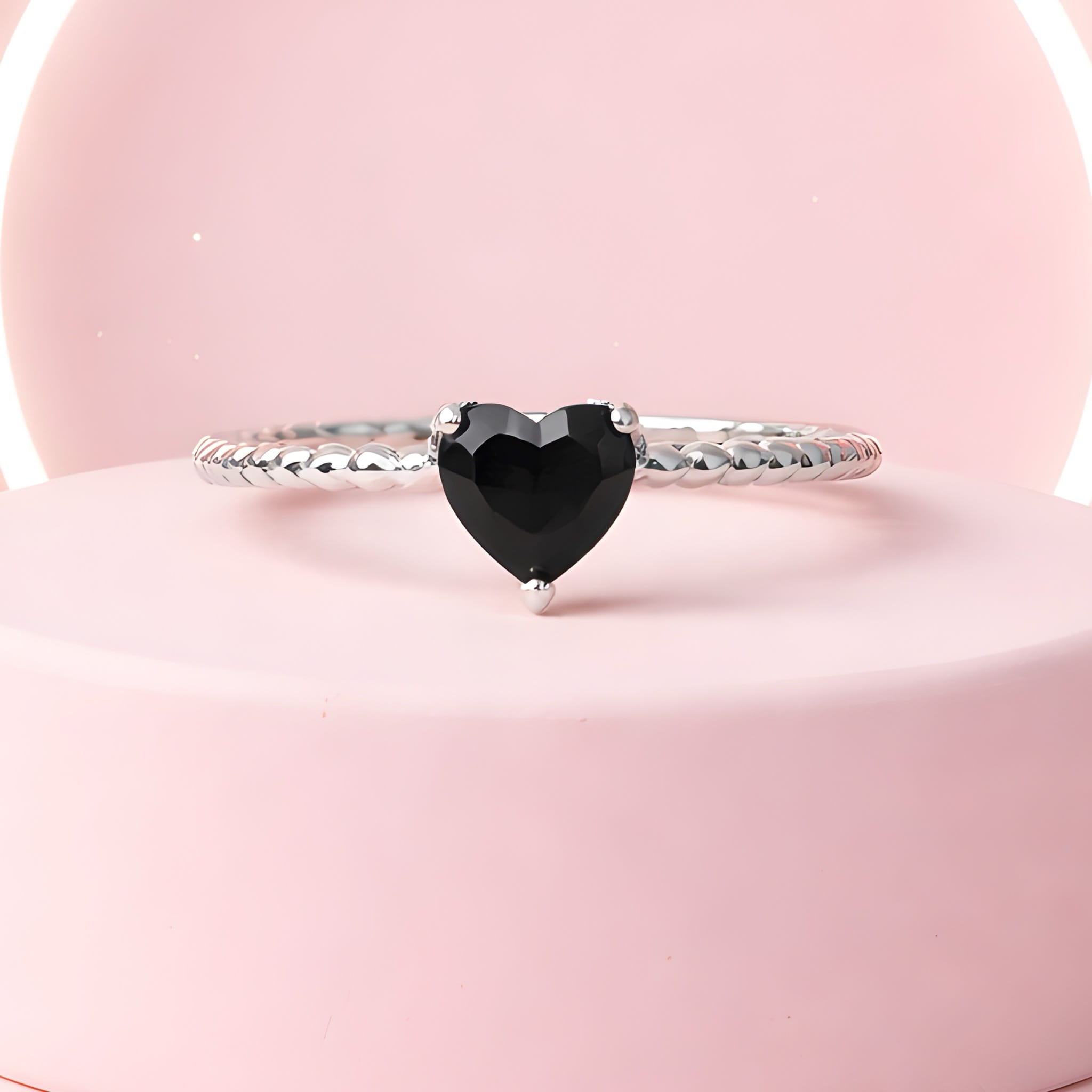 Anillo Corazon Negro