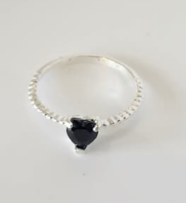 Anillo Corazon Negro