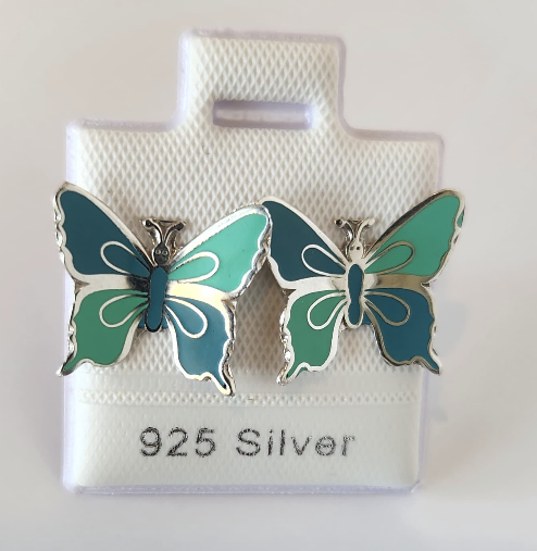 Arete Mariposa Esmaltada Verde